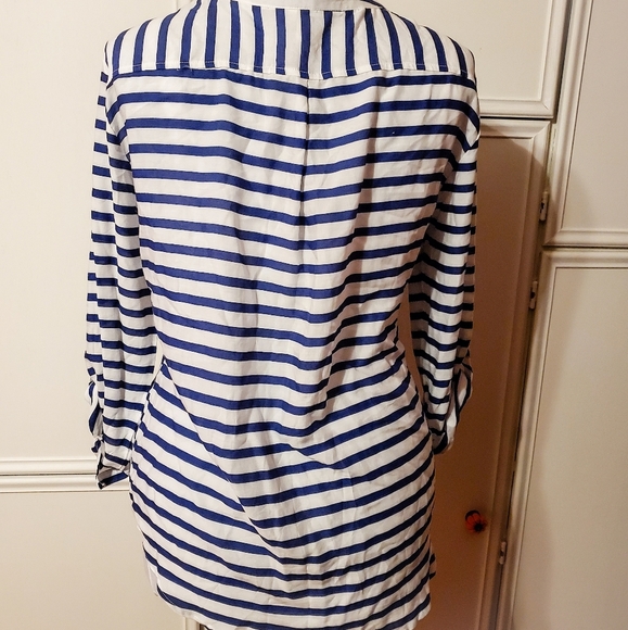 Grand & Greene Striped Roll-tab Tunic Top - Picture 3 of 8